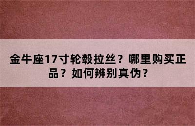 金牛座17寸轮毂拉丝？哪里购买正品？如何辨别真伪？