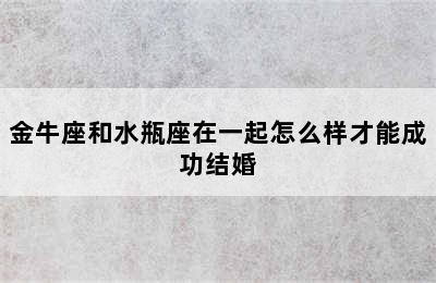 金牛座和水瓶座在一起怎么样才能成功结婚