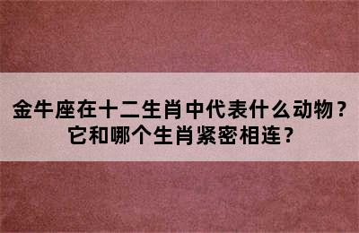 金牛座在十二生肖中代表什么动物？它和哪个生肖紧密相连？