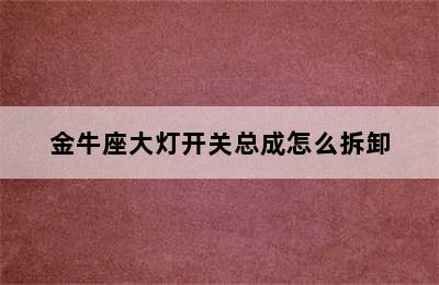 金牛座大灯开关总成怎么拆卸