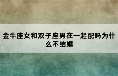 金牛座女和双子座男在一起配吗为什么不结婚