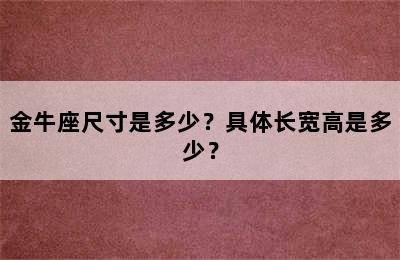 金牛座尺寸是多少？具体长宽高是多少？
