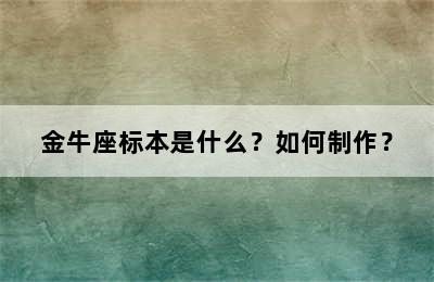金牛座标本是什么？如何制作？