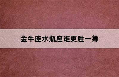 金牛座水瓶座谁更胜一筹