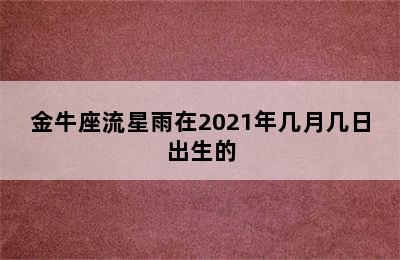 金牛座流星雨在2021年几月几日出生的