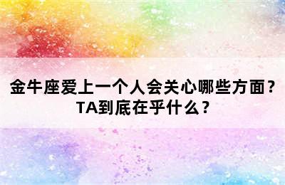 金牛座爱上一个人会关心哪些方面？TA到底在乎什么？