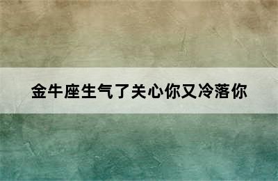 金牛座生气了关心你又冷落你