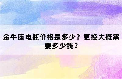 金牛座电瓶价格是多少？更换大概需要多少钱？