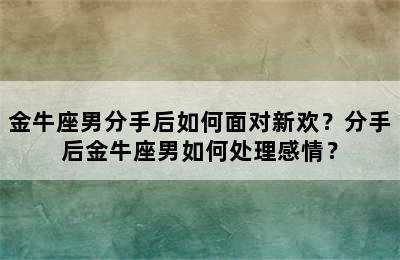 金牛座男分手后如何面对新欢？分手后金牛座男如何处理感情？