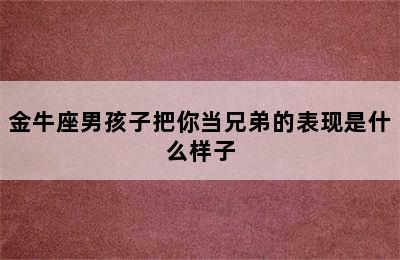 金牛座男孩子把你当兄弟的表现是什么样子