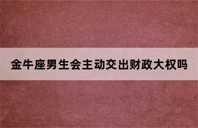 金牛座男生会主动交出财政大权吗