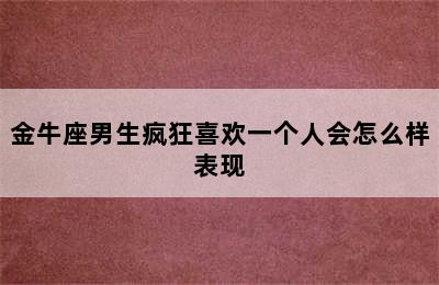 金牛座男生疯狂喜欢一个人会怎么样表现