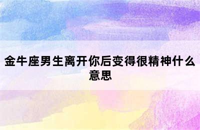 金牛座男生离开你后变得很精神什么意思