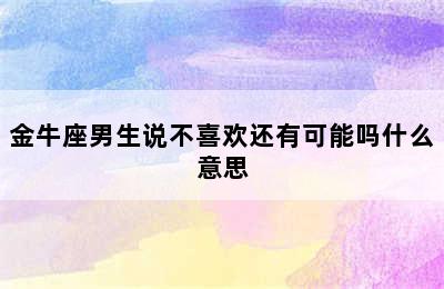 金牛座男生说不喜欢还有可能吗什么意思