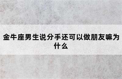 金牛座男生说分手还可以做朋友嘛为什么