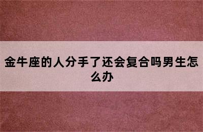 金牛座的人分手了还会复合吗男生怎么办