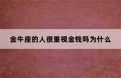 金牛座的人很重视金钱吗为什么