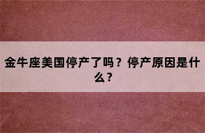 金牛座美国停产了吗？停产原因是什么？