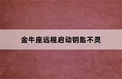 金牛座远程启动钥匙不灵