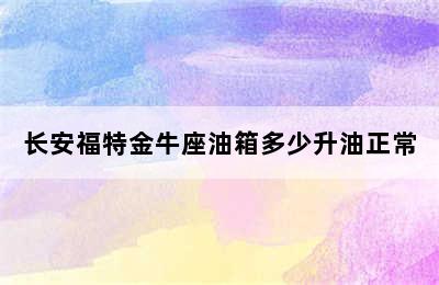 长安福特金牛座油箱多少升油正常