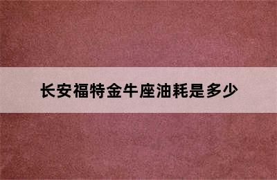 长安福特金牛座油耗是多少