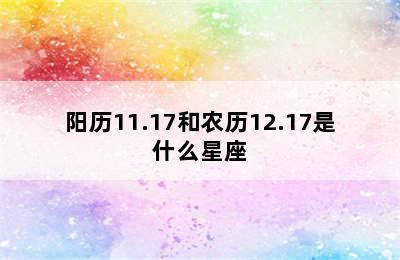 阳历11.17和农历12.17是什么星座