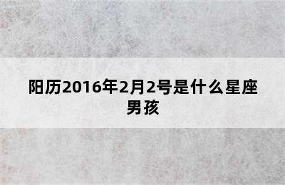 阳历2016年2月2号是什么星座男孩