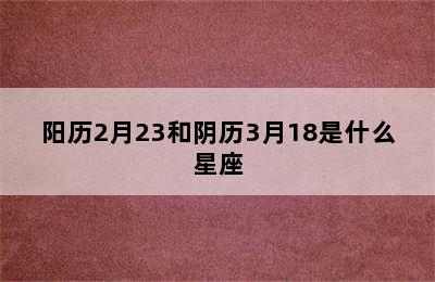 阳历2月23和阴历3月18是什么星座