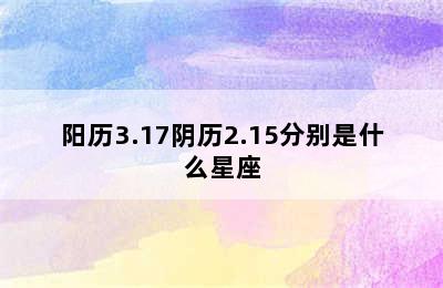 阳历3.17阴历2.15分别是什么星座