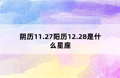 阴历11.27阳历12.28是什么星座