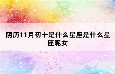 阴历11月初十是什么星座是什么星座呢女