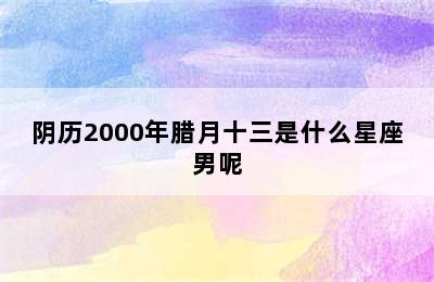 阴历2000年腊月十三是什么星座男呢