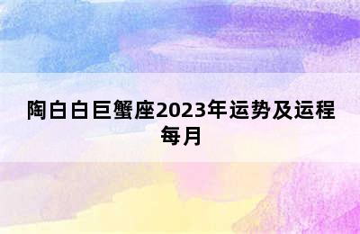 陶白白巨蟹座2023年运势及运程每月